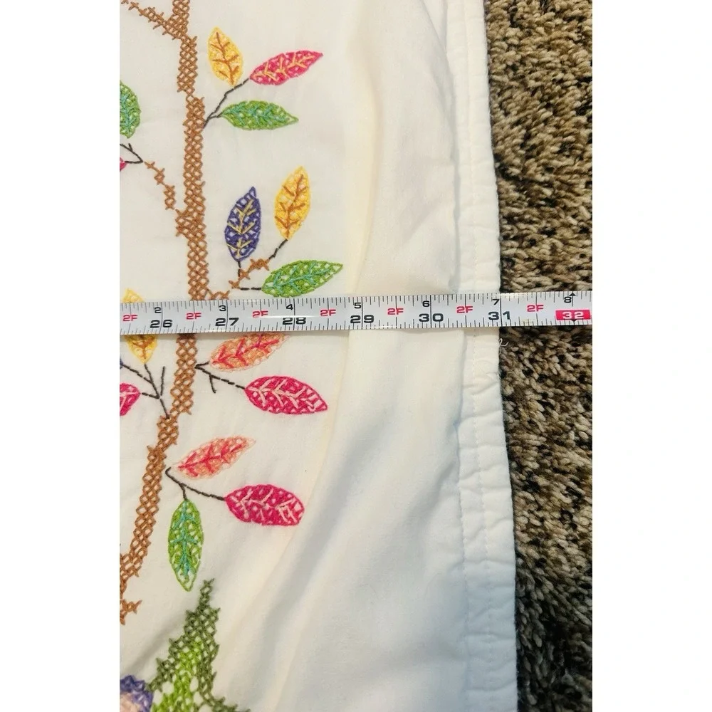 VTG Cross Stitch Baby Quilt Completed Crib Blanket Baby Animals 